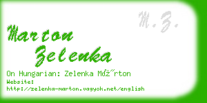 marton zelenka business card